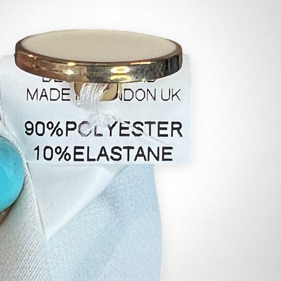 CLOSET. LONDON 4 Green, White and Pink Off Shoulder Dress Long Sleeve Retro‎ 60s - Picture 9 of 10